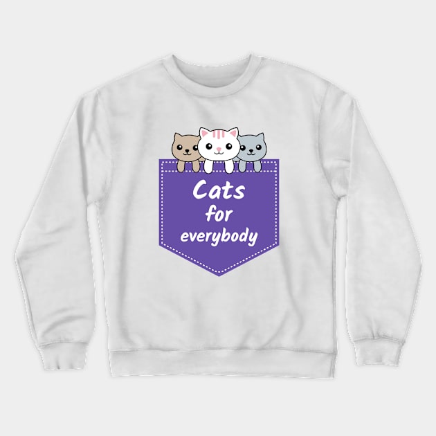Cats For Everybody Crewneck Sweatshirt by MONMON-75